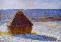 Monet, Claude Oscar - Grainstack in the Morning, Snow Effect